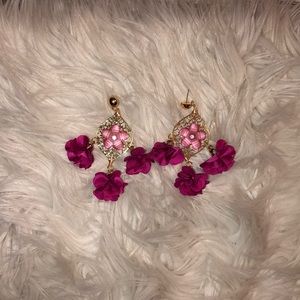 Gold & Hot Pink earrings.